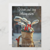 雪のゴルフ冬の季節の願い・ Navy Blue シーズンカード (正面)