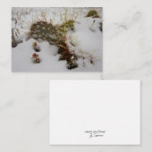 雪のサボテンのホリデーカード ノートカード (正面/裏面)
