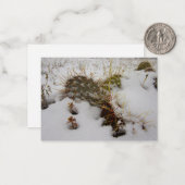 雪のサボテンのホリデーカード ノートカード (正面/裏面インサイチュ)