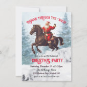 雪のサンタのクリスマスパーティーを駆け抜ける 招待状 (正面)