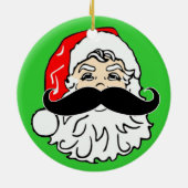 雪のサンタの髭のオーナメントを通したStaching セラミックオーナメント (裏面)