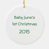 雪のサンタは陶磁器のオーナメントのあたりでスキーをします セラミックオーナメント (裏面)