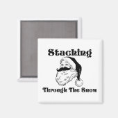雪のサンタを歩き回る マグネット (正面/裏面)