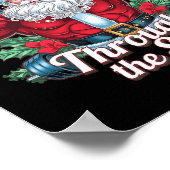 雪のサンタクロースのクリスマスギーを押し通す ポスター (角)