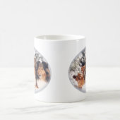 雪のシェットランド・シープドッグのマグ コーヒーマグカップ (中央)