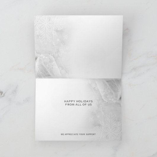 雪のシエレガントーンピンクオーナメント会社休日 シーズンカード (内部)