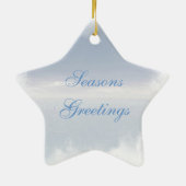 雪のシカのクリスマスのオーナメント セラミックオーナメント (裏面)