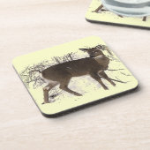 雪のシカ コースター (左側)