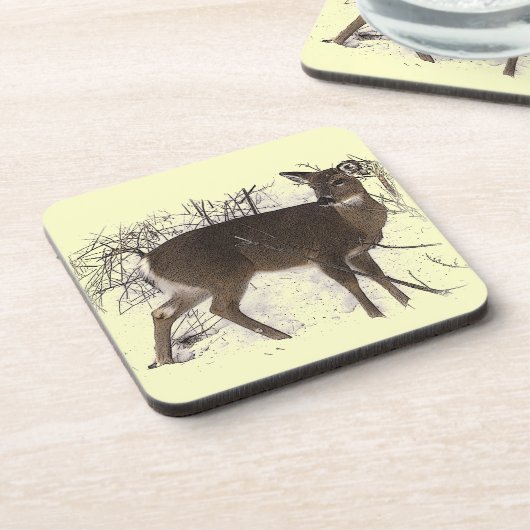 雪のシカ コースター (左側)