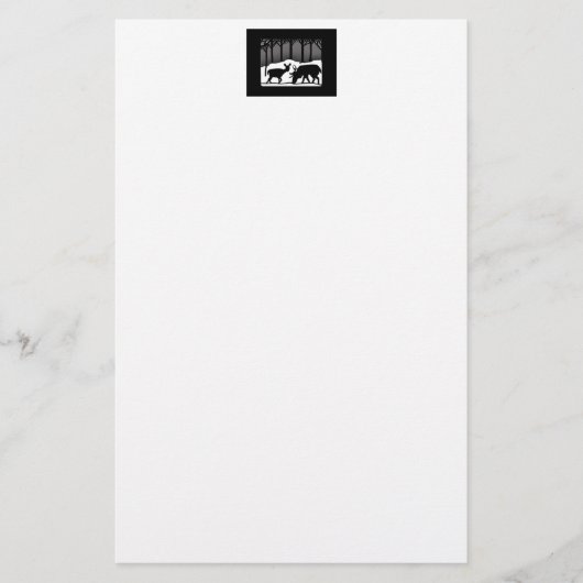 雪のシカ 便箋 (正面)