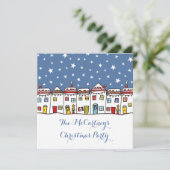 雪のシパーソナライズされたーンクリスマスパーティの招待状 (スタンド正面)