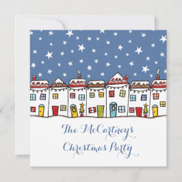 雪のシパーソナライズされたーンクリスマスパーティの招待状