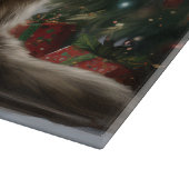 雪のシベリアン・キャットのクリスマス カッティングボード (角)