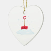 雪のシャベル セラミックオーナメント (左)