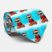 雪のシュナウザーとクリスマスプレゼント ネクタイ (ロール)