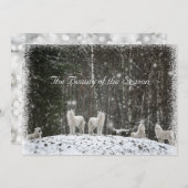 雪のシーンかわいらし自然群の名前をパーソナライズ シーズンカード (正面/裏面)