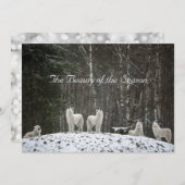 雪のシーンかわいらし自然群の名前をパーソナライズ シーズンカード (正面/裏面)