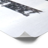 雪のシーンと古い通りライトポスター ポスター (角)