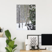 雪のシーンと古い通りライトポスター ポスター (ホームオフィス)