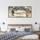 雪のシーンの雪景色の恋人、豊国愛好家、豊国 キャンバスプリント (インサイチュ (寝室))