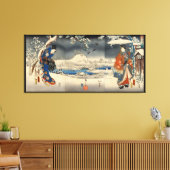 雪のシーンの雪景色の恋人、豊国愛好家、豊国 キャンバスプリント (インサイチュ (リビング))