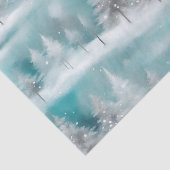 雪のシーンウィンターフォレストアイスブルーホワイトクリスマス 薄葉紙 (詳細)