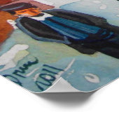 雪のシーン冬の煙突はGブ絵画ースを掃引 ポスター (角)