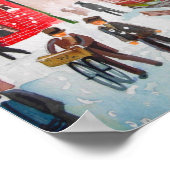 雪のシーン冬の煙突はGブ絵画ースを掃引 ポスター (角)