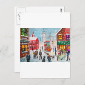 雪のシーン冬の煙突はGブ絵画ースを掃引 ポストカード (正面/裏面)