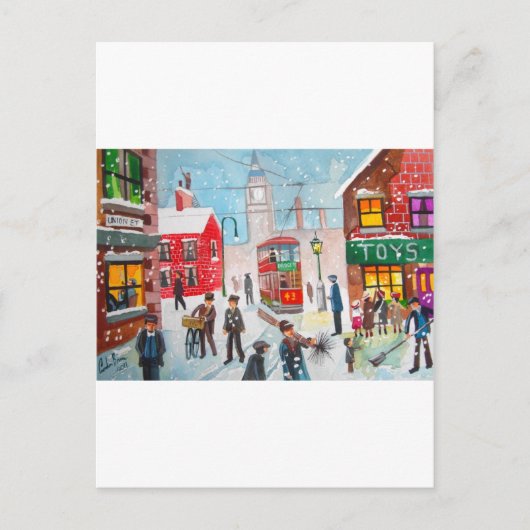 雪のシーン冬の煙突はGブ絵画ースを掃引 ポストカード (正面)