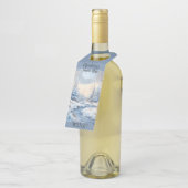 "雪のシーン"カスタム気持ちワインボトルラベル ボトルネックタグ (アングル)