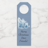 "雪のシーン"カスタム気持ちワインボトルラベル ボトルネックタグ (裏面)