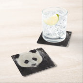 雪のジャイアントパンダ スクエアペーパーコースター (インサイチュ)