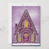 雪のジンジャーブレッドハウスパープルノンフォト シーズンカード (正面)