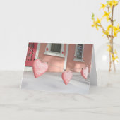 雪のジンジャーブレッドハート- Martha's Vineyard カード (黄色い花)