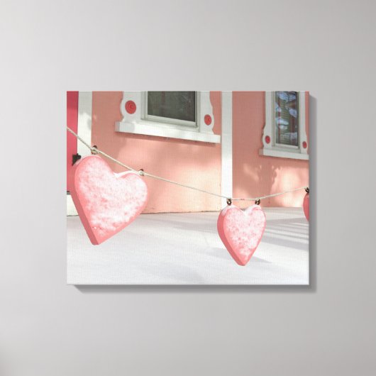 雪のジンジャーブレッドハート- Martha's Vineyard キャンバスプリント (正面)