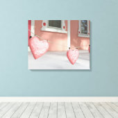 雪のジンジャーブレッドハート- Martha's Vineyard キャンバスプリント (インサイチュ (ウッドフロア))