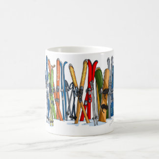 雪のスキーそしてスノーボード コーヒーマグカップ