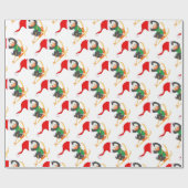雪のスキーペンギン ラッピングペーパー (フラット)
