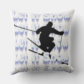 雪のスキーヤーを装飾する クッション (裏面)
