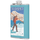 雪のスキー-アイダホ--を運んでいるスキーヤー フラスク (左)