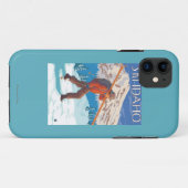 雪のスキー-アイダホ--を運んでいるスキーヤー Case-Mate iPhoneケース (裏面(横))