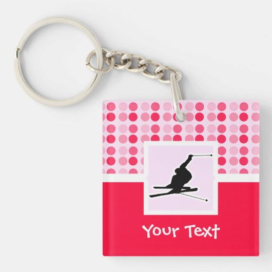 雪のスキー キーホルダー (正面)