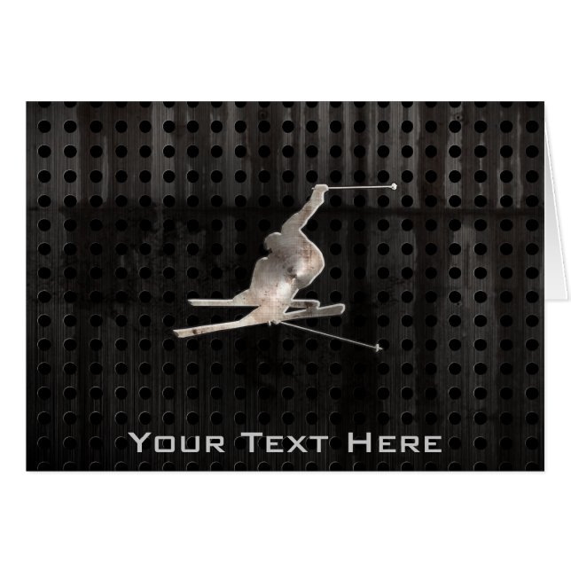 雪のスキー; クールな黒 (正面横)