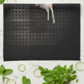 雪のスキー; クールな黒 キッチンタオル (折り畳み)