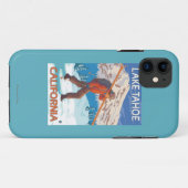 雪のスキー-タホ湖、Californi --を運んでいるスキーヤー Case-Mate iPhoneケース (裏面(横))
