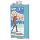 雪のスキー-ホイスラー、紀元前にカナダ--を運んでいるスキーヤー フラスク (左)