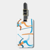 雪のスキー ラゲッジタグ (正面縦)