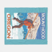 雪のスキー-山のフード--を運んでいるスキーヤーまたは フリースブランケット (正面(横))