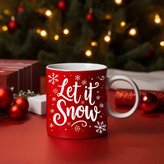 雪のスクリプトエレガントクリスマスフェスティバル マグカップ
